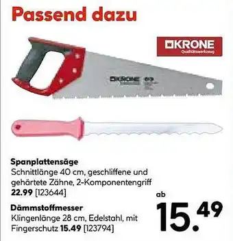 Hellweg Krone spanplattensäge oder dämmstoffmesser Angebot