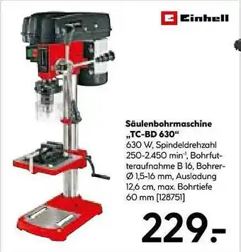 Hellweg Einhell säulenbohrmaschine tc-bd630 Angebot