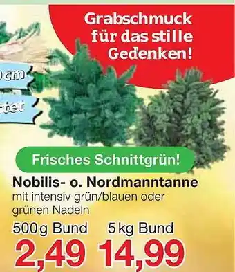 Jawoll Nobilis- o. nordmanntanne Angebot