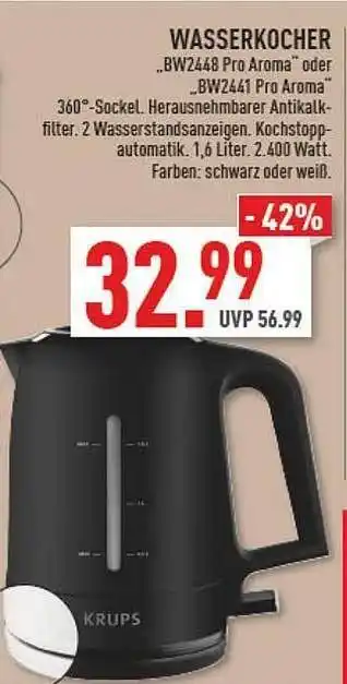 Marktkauf Krups wasserkocher „bw2448 pro aroma“ oder „bw2441“ Angebot