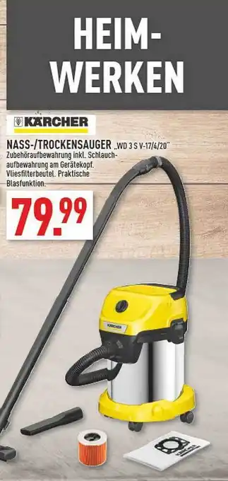 Marktkauf Kärcher nass- oder trockensauger „wd 3 s v-17-4-20“ Angebot