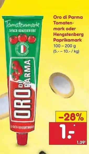 Netto Marken-Discount Oro di parma tomatenmark oder hengstenberg paprikamark Angebot