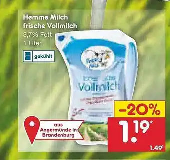 Netto Marken-Discount Hemme milch frische vollmilch Angebot