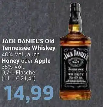 BUNGERT Jack daniel's old tennessee whiskey auch honey oder apple Angebot