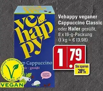 Edeka Vehappy veganer cappuccino classic oder hafer Angebot