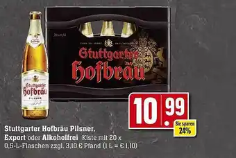 Edeka Stuttgarter hofbräu pilsner, export oder alkoholfrei Angebot