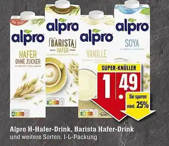 Edeka Alpro h-hafer-drink, barista hafer-drink Angebot