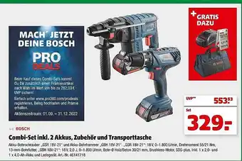 Floraland Bosch combi-set inkl. 2 akkus, zubehör und transporttasche Angebot