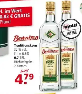 Multi Markt Berentzen traditionskorn Angebot