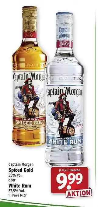 Wasgau Captain morgan spcied gold oder white rum Angebot