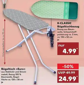 Kaufland K-classic bügeltischbezug oder bügeltisch „euro“ Angebot