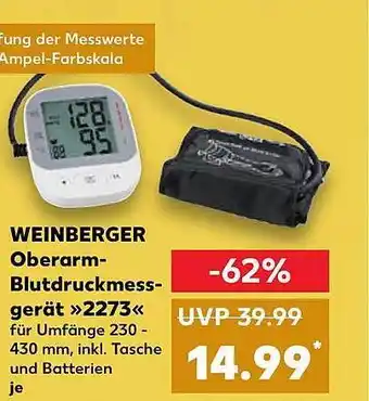 Kaufland Weinberger oberarm-blutdruckmessgerät „2273“ Angebot