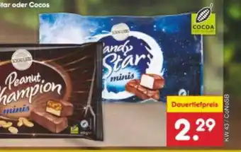 Netto Marken-Discount Schokolade peanut, champion oder candy star minis Angebot