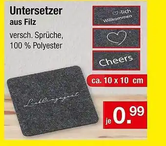 Zimmermann Untersetzer aus filz Angebot