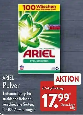 Aldi Nord Ariel pulver Angebot