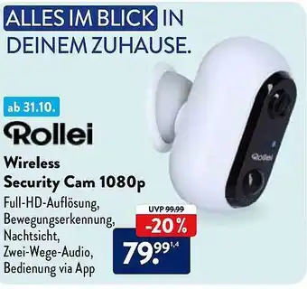 Aldi Nord Rollei wireless security cam 1080p Angebot