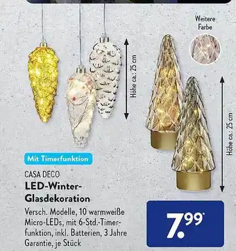 Aldi Süd Casa deco led-winter-glasdekoration Angebot