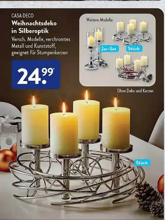 Aldi Süd Casa deco weihnachtsdeko in silberoptik Angebot