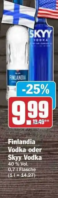 Hit Finlandia vodka oder skyy Angebot