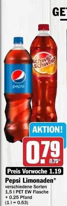 Hit Pepsi limonaden Angebot