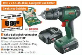 OBI Bosch Akku Schlagbohrschrauber UniversalImpact 18V Angebot