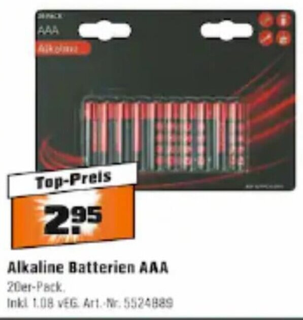 Alkaline Batterien AAA Angebot bei OBI