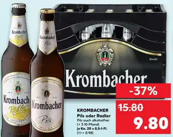 Kaufland Krombacher Pils oder Radler Ka. 20x0,5 L-Fl. Angebot