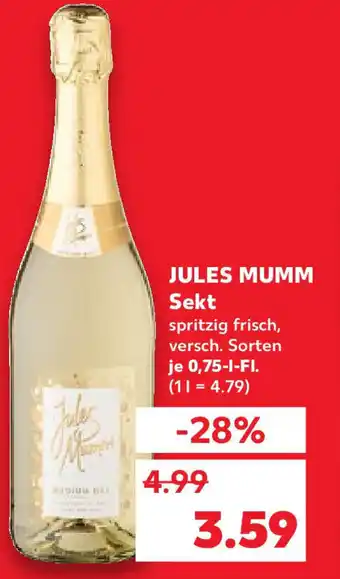 Kaufland Jules Mumm Sekt 0,75 L Fl. Angebot