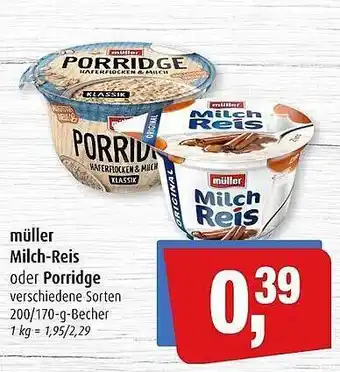 Markant Markt Müller milch-reis oder porridge Angebot