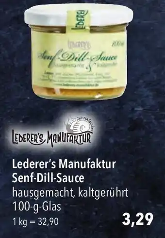 CITTI Markt Lederer's Manufaktur Senf Dill Sauce 100 g Glas Angebot