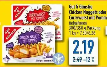 diska Gut & günstig chicken nuggets oder currywurst mit pimmersche Angebot