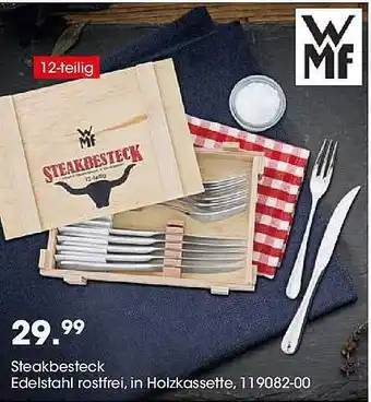 Möbel Martin Steakbesteck edelstahl rostfrei, in holzkassette wmf Angebot