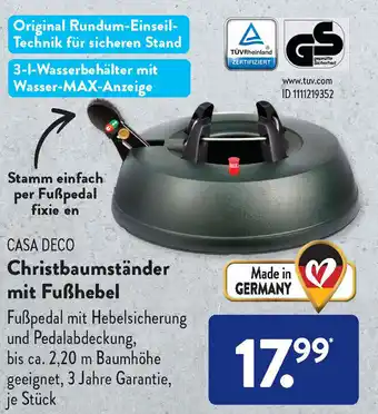 Aldi Süd Casa Deco Christbaumständer mit Fußhebel Angebot