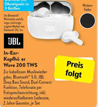 Aldi Süd JBL In Ear Kopfhörer Wave 200 TWS Angebot