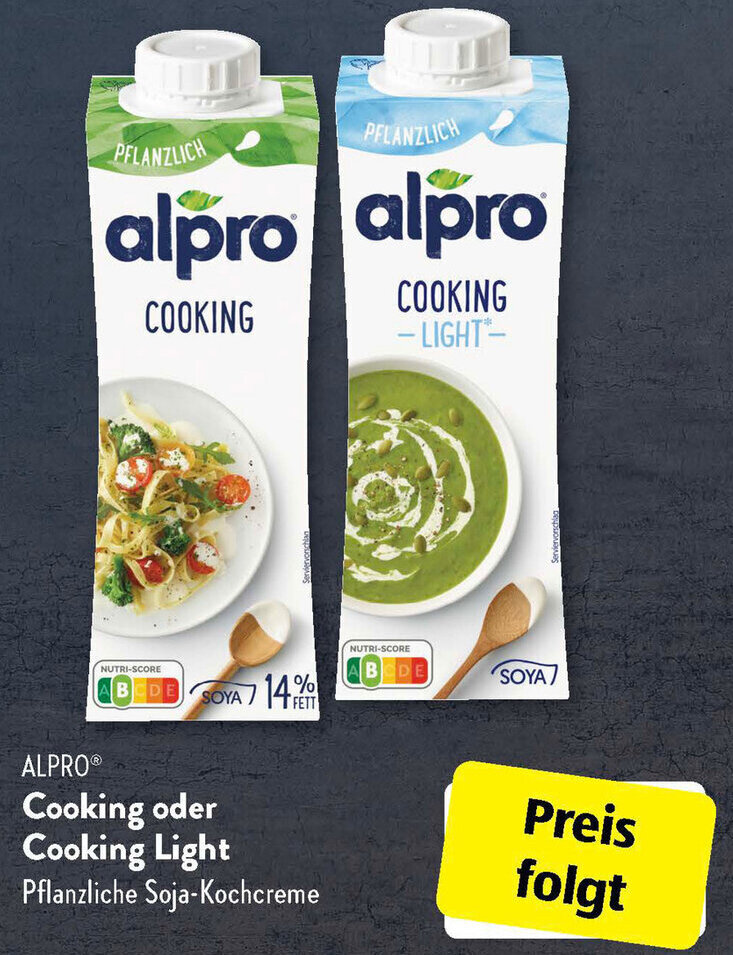 Alpro Cooking oder Cooking Light Angebot bei Aldi Süd