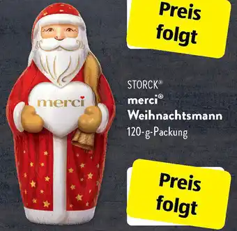 Aldi Süd Storck Merci Weihnachtsmann 120 g Packung Angebot