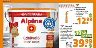 Globus Baumarkt Alpina spritz-schutz spezialroller oder edelweiß Angebot