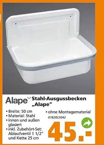 Globus Baumarkt Stahl-ausgussbecken „alape“ Angebot