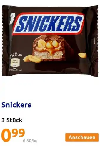 Action Snickers 3 Stück Angebot