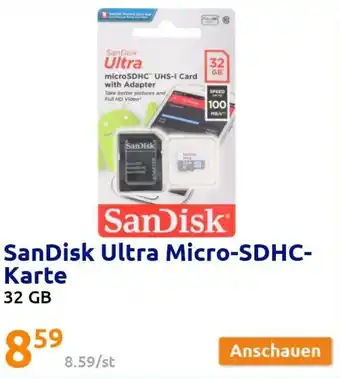 Action SanDisk Ultra Micro SDHC Karte 32 GB Angebot