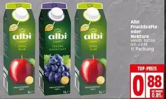 Elli Markt Albi Fruchtsäfte oder Nektare 1L Packung Angebot