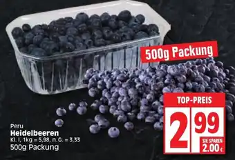 Edeka Heidelbeeren 500 g Packung Angebot