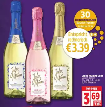 Edeka Jules Mumm Sekt 0,75L Flasche Angebot