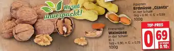 Edeka Erdnüsse ,,Giants" oder Walnüsse 100 g Angebot