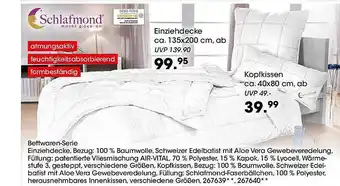 Möbel Martin Schlafmond bettwaren-serie einziehdecke oder kopfkissen Angebot