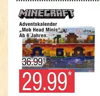 Marktkauf Minecraft adventskalender „mob head minis“ Angebot