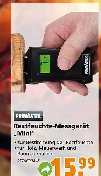 Globus Baumarkt Primaster restfeuchte-messgerät „mini“ Angebot