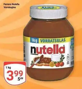 Globus Ferrero nutella vorratsglas Angebot