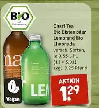 nahkauf Chari tea bio eistee oder lemonaid bio limonade Angebot