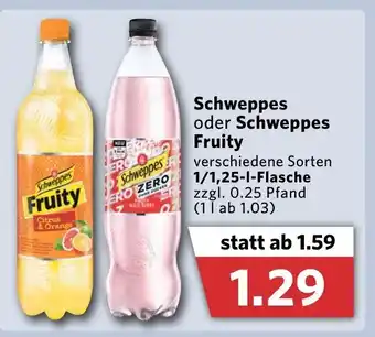 Combi Schweppes oder Schweppes Fruity 1/1,25L Angebot